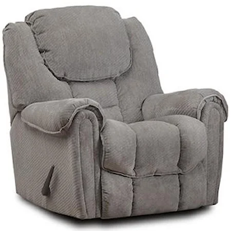 Casual Rocker Recliner with Pillow Top Arms